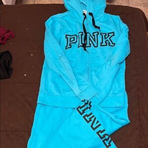 Blue PINK Hoodie and Sweatpants Set